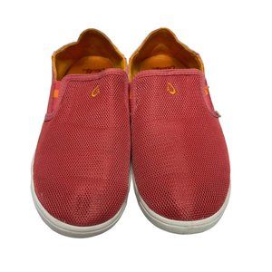 Olukai Pehuea Orange & Pink Mesh Slip On Stretch Loafers Girls Shoes Size 3
